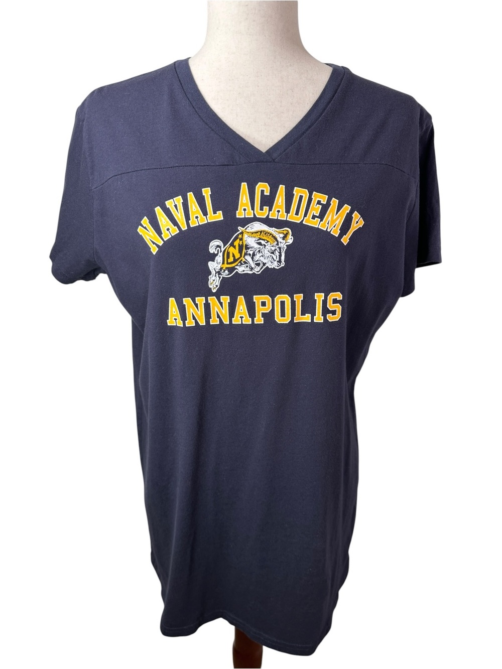 Vintage U-TRAU US Naval Academy Annapolis Bill the Goat Football T Shirt L USA